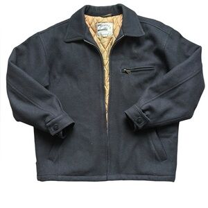 Aberdeen men’s recycled wool black jacket, size medium.
